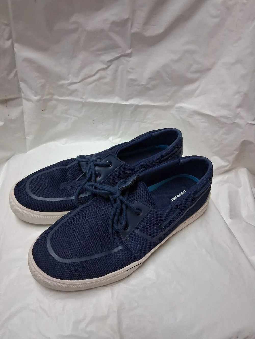 Lands' End Navy Men’s Casual Boat Shoe Size 12D Preowned